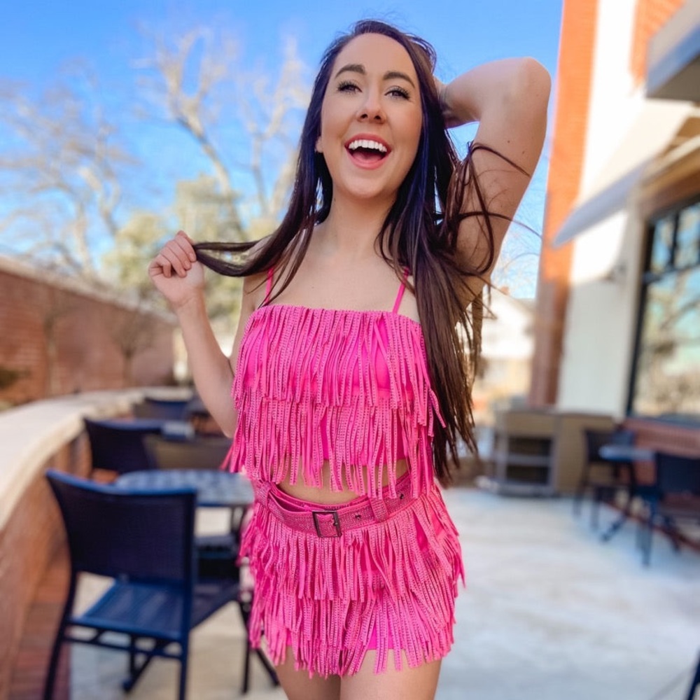 Rhinestone Fringe Crop Top